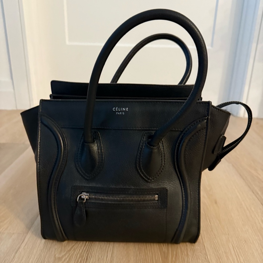 CELENE Womens Black Leather Luggage Micro Handbag-W/receipt & dustbag.Pre-Loved